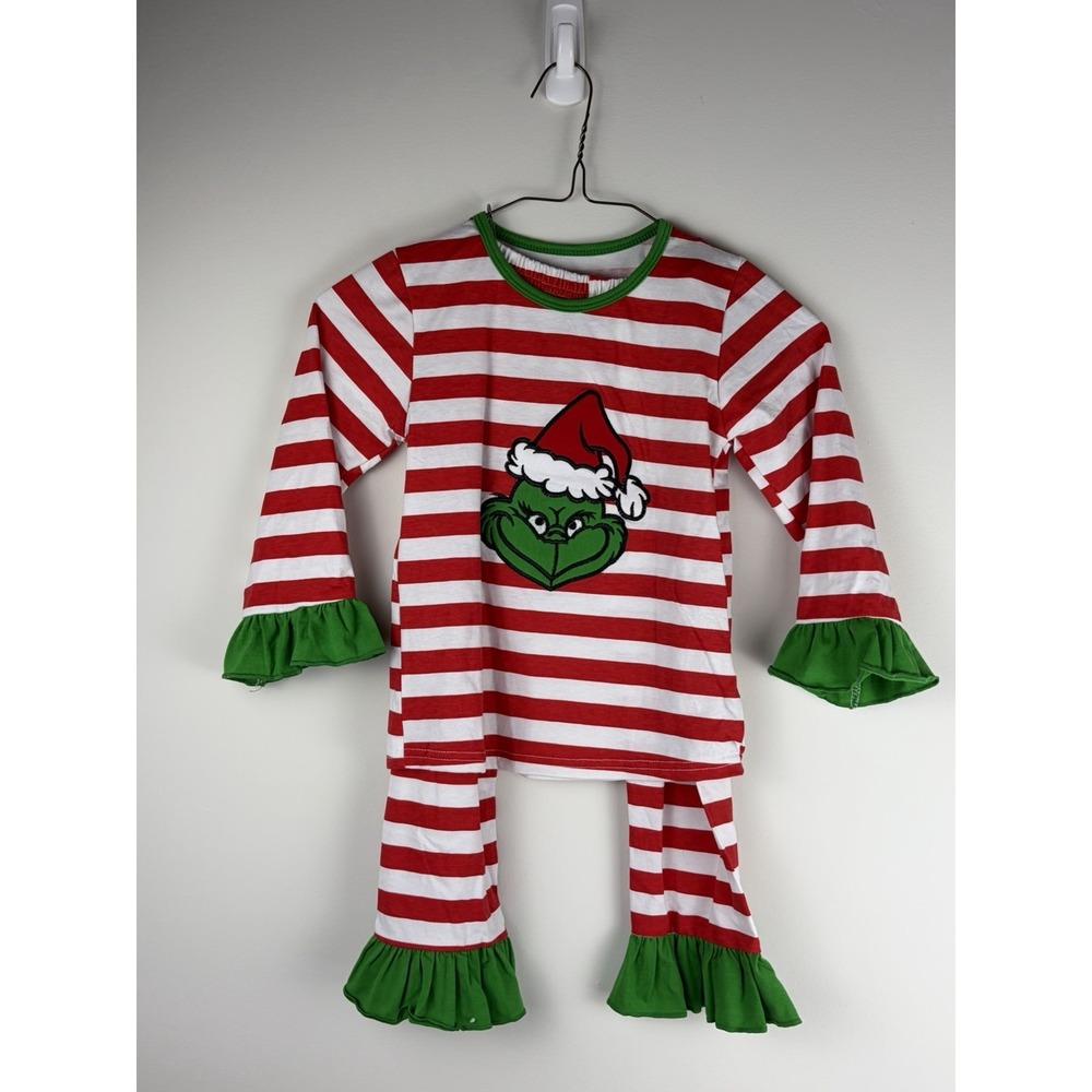 THE GRINCH Christmas Two Piece Set Ruffle Girls Size 5T